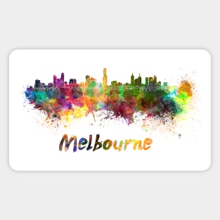 Melbourne skyline in watercolor Magnet